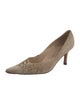 Manolo Blahnik Suede Lasercut Accents Pumps