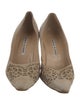 Manolo Blahnik Suede Lasercut Accents Pumps