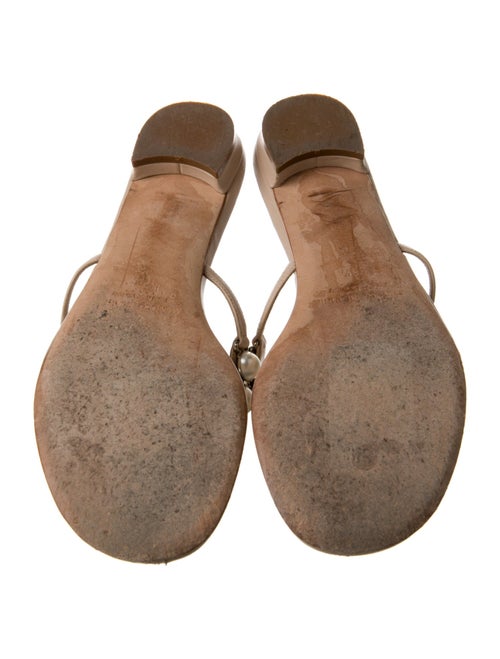 Manolo Blahnik Leather Beaded Accents Slides