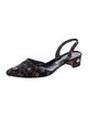 Manolo Blahnik Satin Floral Print Slingback Flats