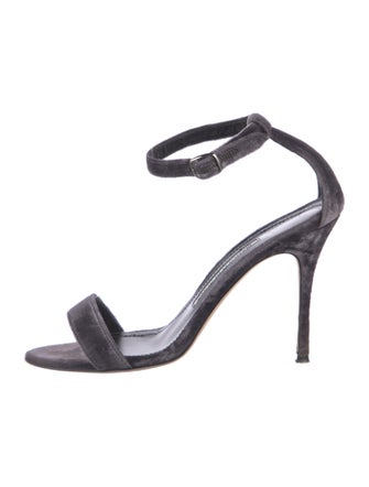 Manolo Blahnik Suede Slingback Sandals