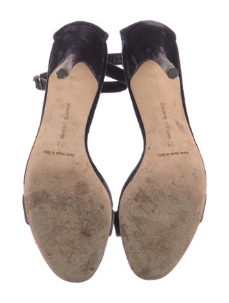Manolo Blahnik Suede Slingback Sandals