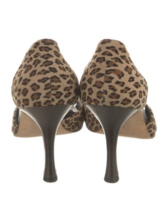 Manolo Blahnik Suede Animal Print Sandals
