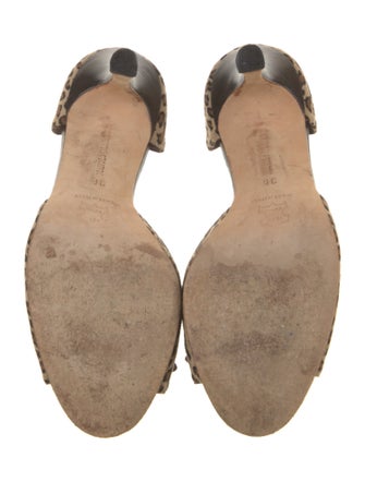 Manolo Blahnik Suede Animal Print Sandals