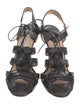 Manolo Blahnik Embossed Leather Bow Accents Gladiator Sandals