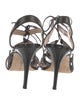 Manolo Blahnik Embossed Leather Bow Accents Gladiator Sandals