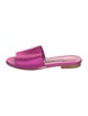 Manolo Blahnik Satin Leather Trim Embellishment Slides