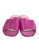 Manolo Blahnik Satin Leather Trim Embellishment Slides