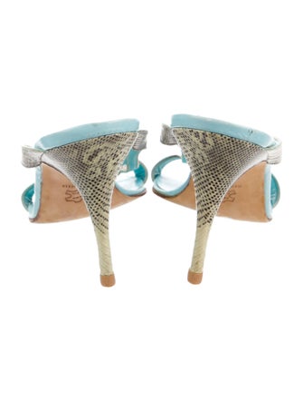 Manolo Blahnik Snakeskin Slides