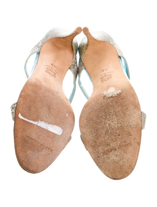 Manolo Blahnik Snakeskin Slides