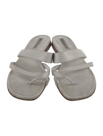 Manolo Blahnik Leather Slides