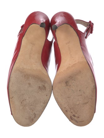 Manolo Blahnik Patent Leather Slingback Pumps