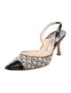 Manolo Blahnik Patent Leather Patterned Slingback Pumps