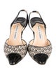 Manolo Blahnik Patent Leather Patterned Slingback Pumps