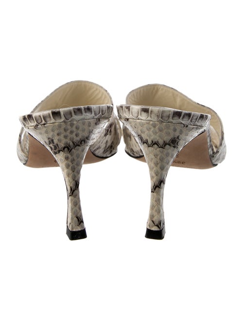 Manolo Blahnik Snakeskin Animal Print Slides