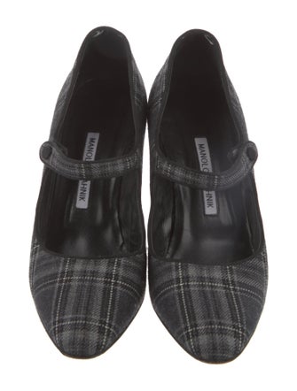 Manolo Blahnik Wool Printed Pumps