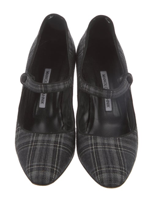 Manolo Blahnik Wool Printed Pumps