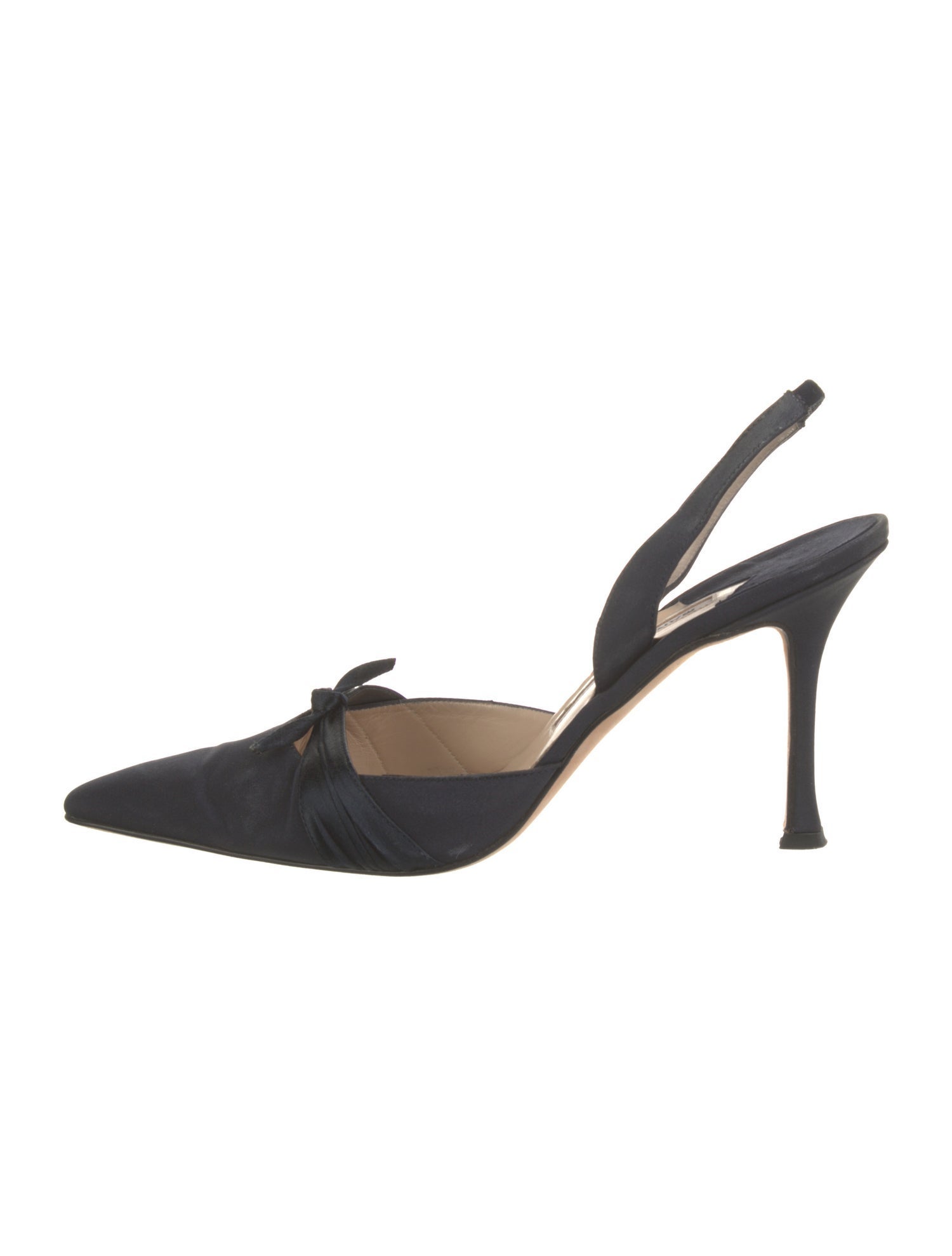 Manolo Blahnik Satin Slingback Pumps