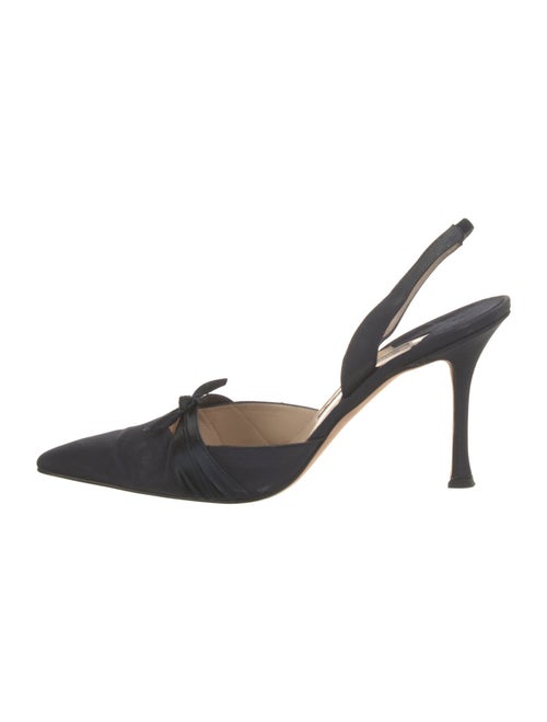 Manolo Blahnik Satin Slingback Pumps