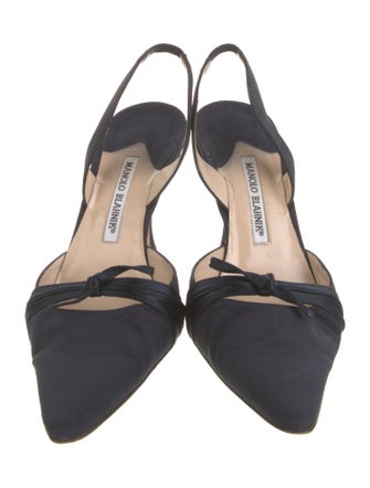 Manolo Blahnik Satin Slingback Pumps