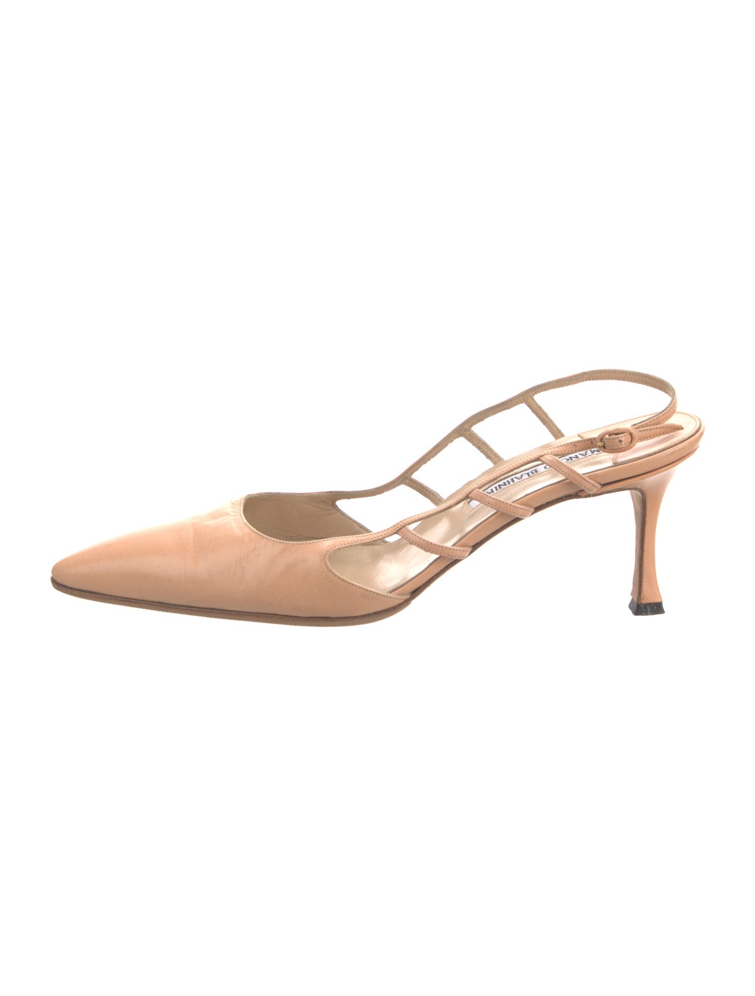 Manolo Blahnik Leather Slingback Pumps
