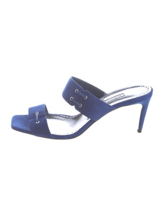 Manolo Blahnik Suede Slides