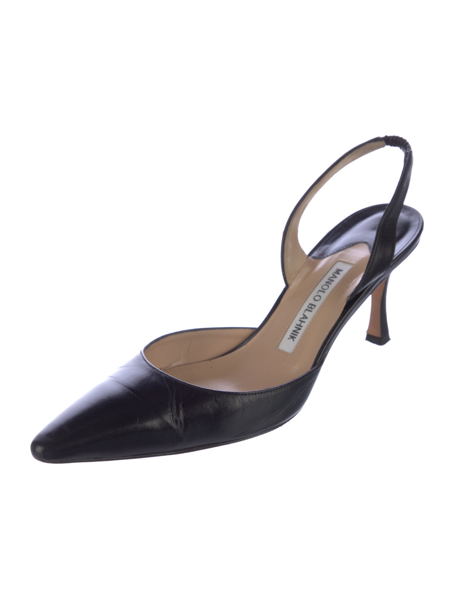 Manolo Blahnik Leather Slingback Pumps