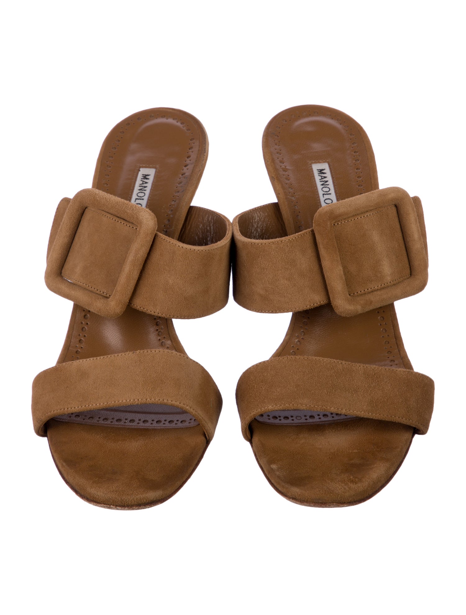 Manolo Blahnik Suede Slides
