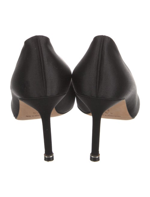 Manolo Blahnik Satin Crystal Embellishments Pumps