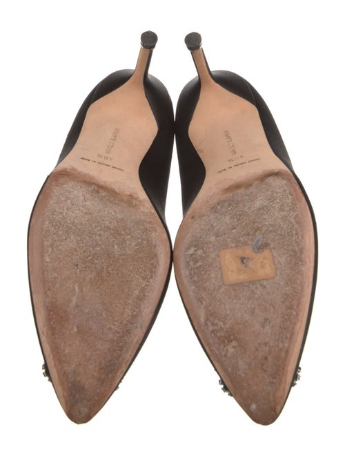 Manolo Blahnik Satin Crystal Embellishments Pumps