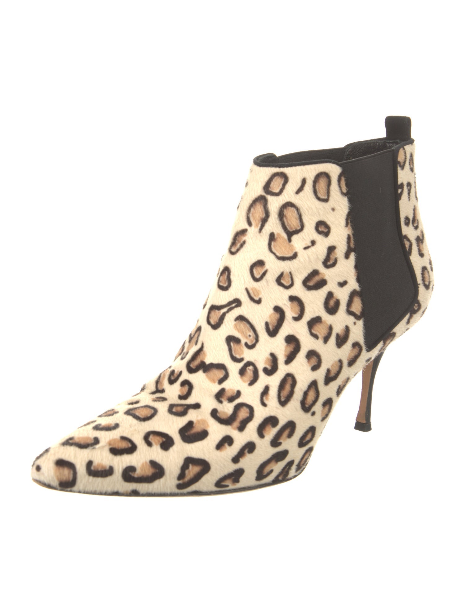 Manolo Blahnik Ponyhair Animal Print Chelsea Boots
