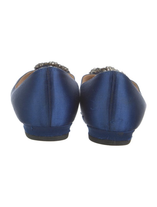 Manolo Blahnik Satin Crystal Embellishments Ballet Flats