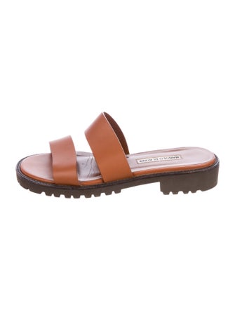 Manolo Blahnik Leather Slides