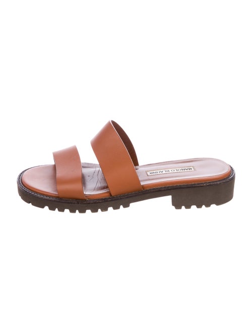 Manolo Blahnik Leather Slides