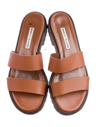 Manolo Blahnik Leather Slides