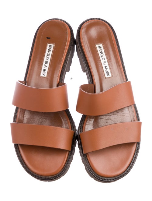 Manolo Blahnik Leather Slides