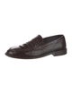 Manolo Blahnik Embossed Leather Loafers