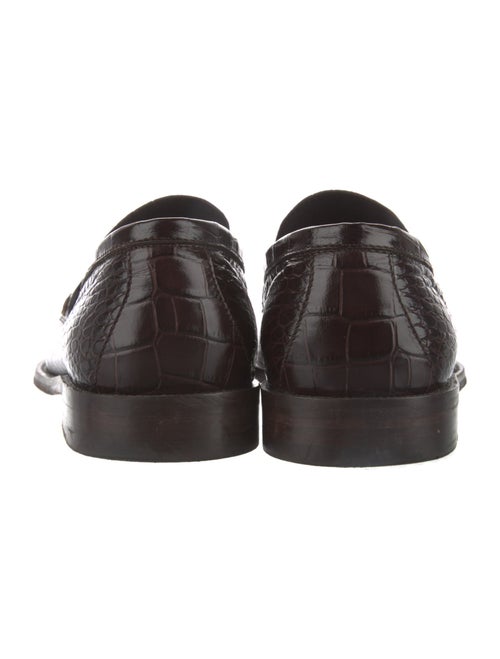 Manolo Blahnik Embossed Leather Loafers