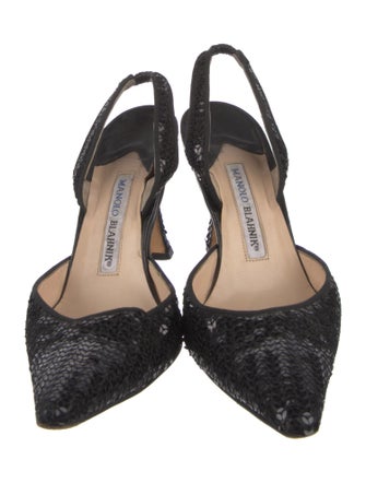 Manolo Blahnik Sequins Sequin Embellishments Slingback Pumps