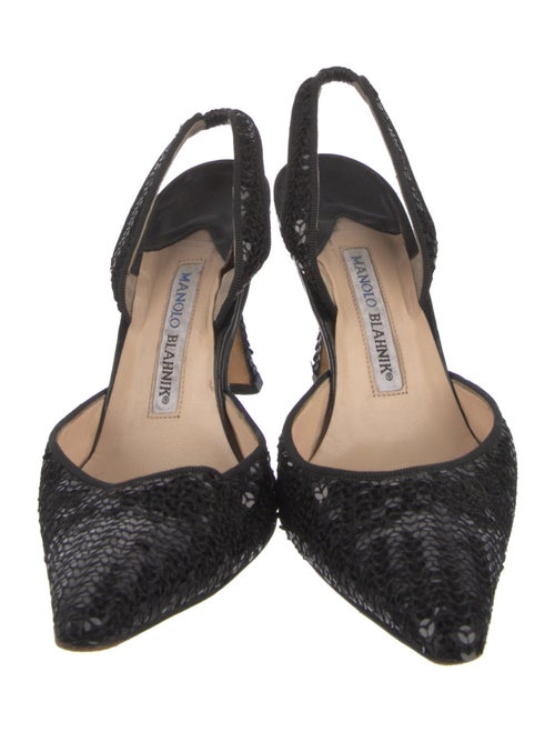 Manolo Blahnik Sequins Sequin Embellishments Slingback Pumps