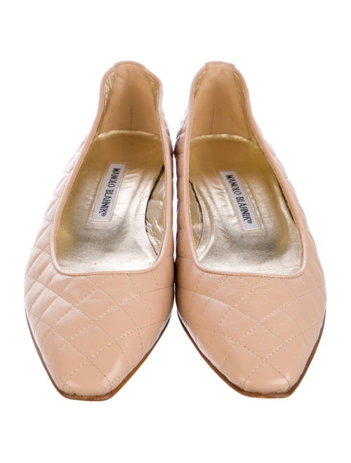 Manolo Blahnik Quilted Pattern Leather Flats