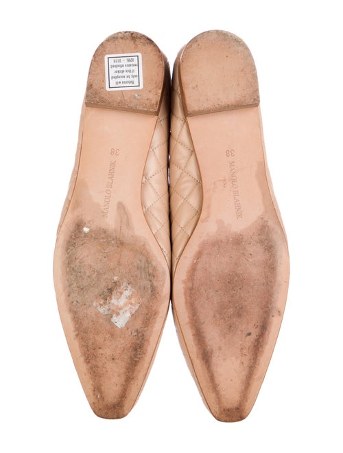 Manolo Blahnik Quilted Pattern Leather Flats