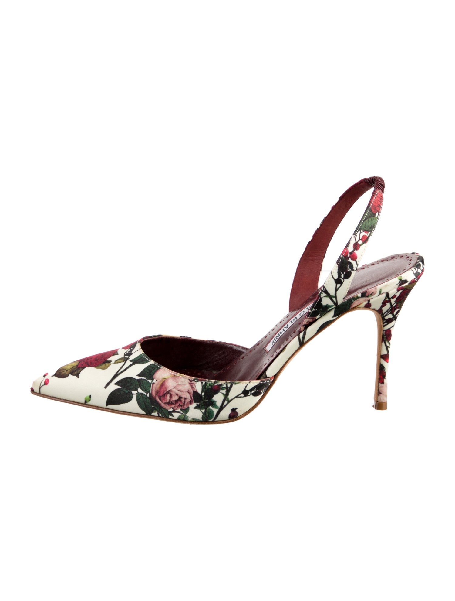 Manolo Blahnik Floral Print Slingback Pumps