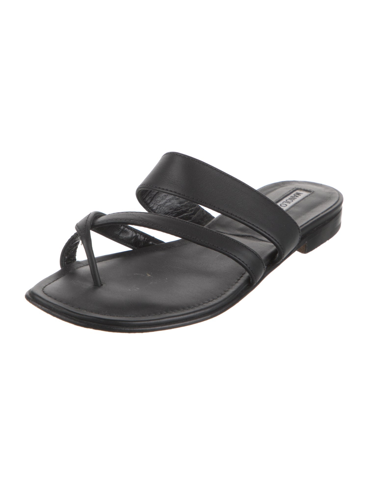 Manolo Blahnik Leather Slides