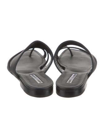 Manolo Blahnik Leather Slides