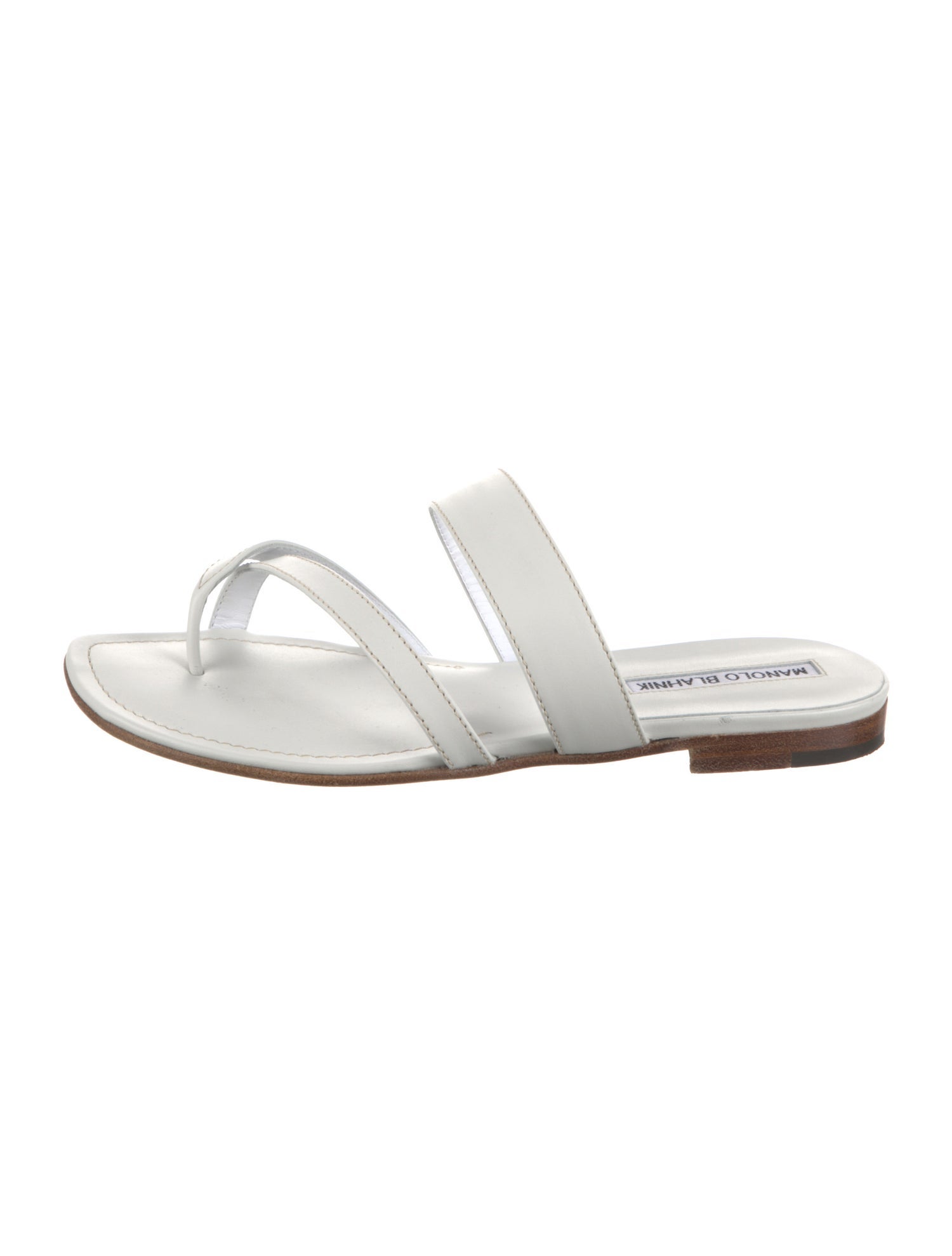 Manolo Blahnik Leather Slides