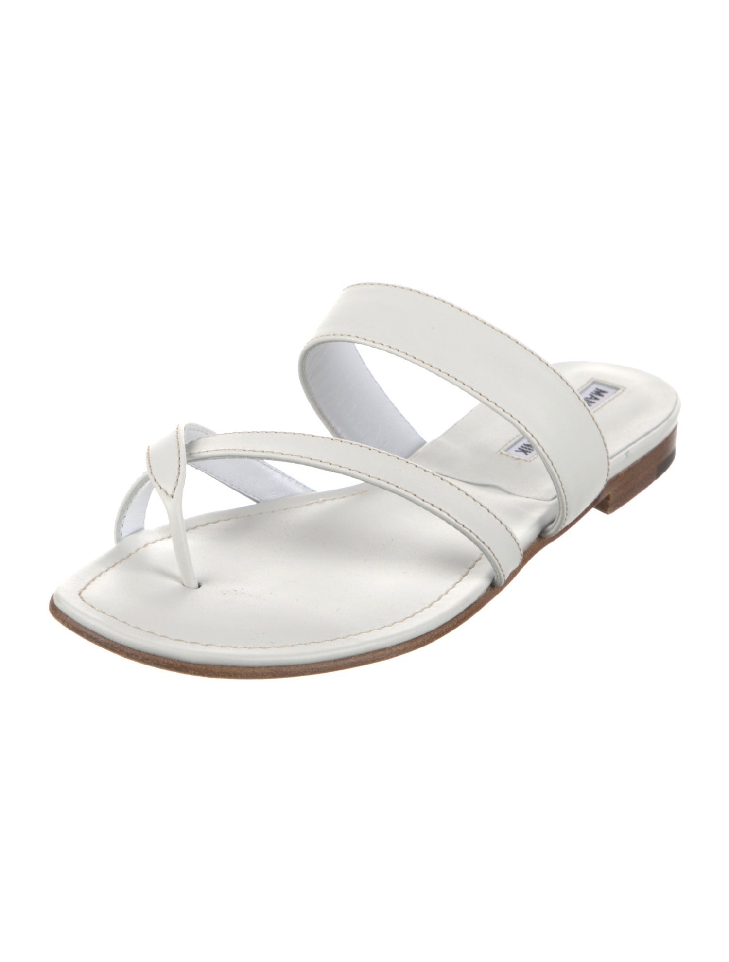 Manolo Blahnik Leather Slides