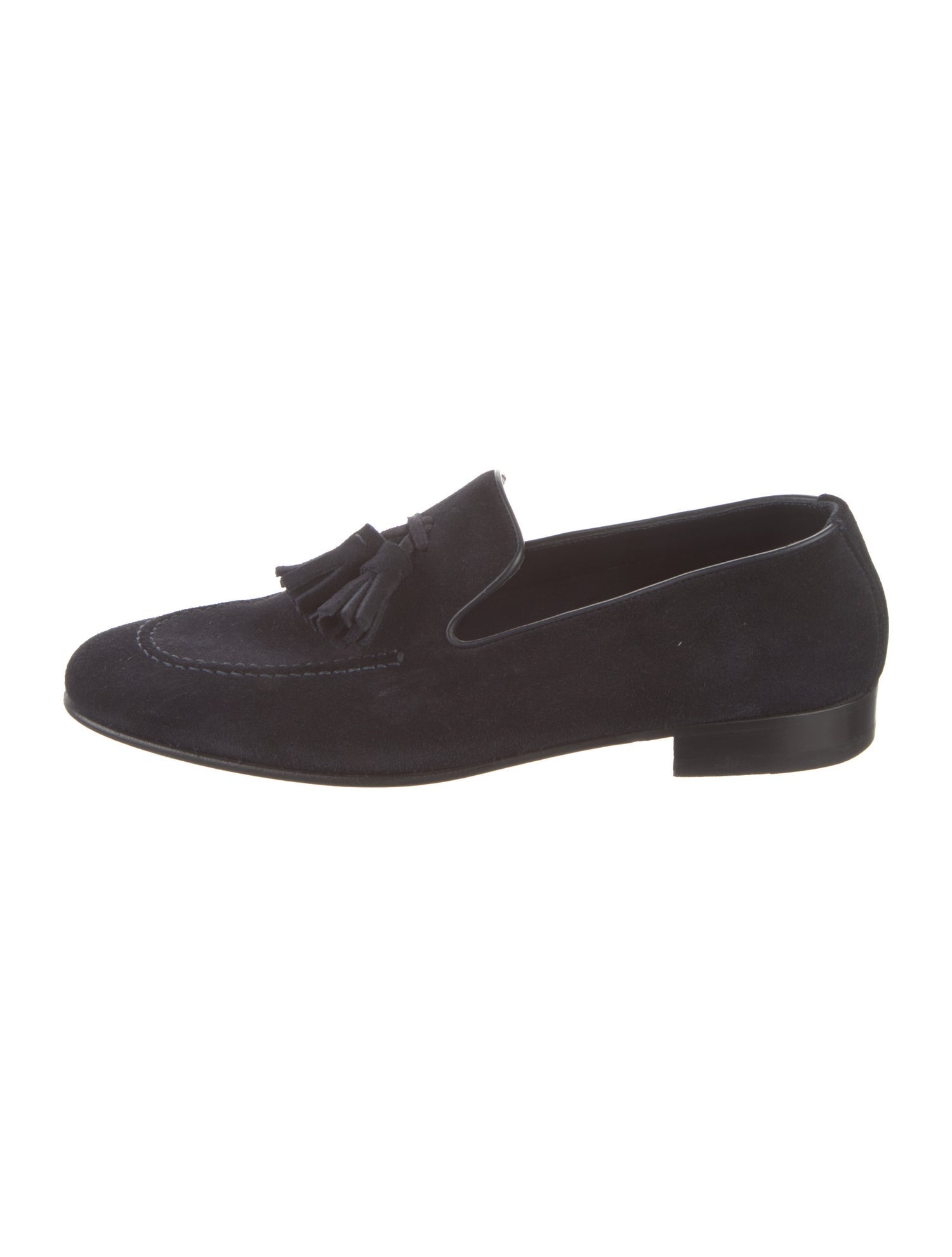 Manolo Blahnik Suede Tassel Accents Loafers