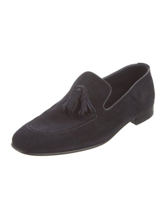 Manolo Blahnik Suede Tassel Accents Loafers