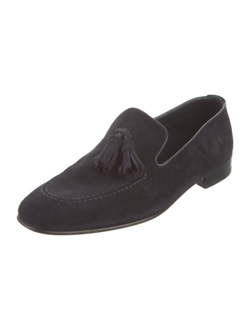 Manolo Blahnik Suede Tassel Accents Loafers